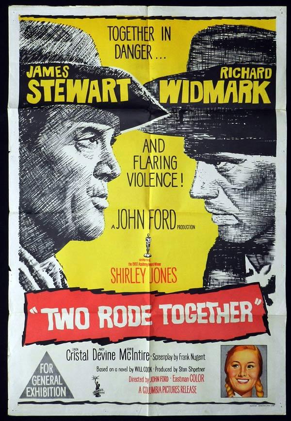 TWO RODE TOGETHER One Sheet Movie Poster John Ford James Stewart