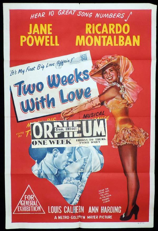 TWO WEEKS WITH LOVE One Sheet Movie Poster Ricardo Montalbán Jane Powell
