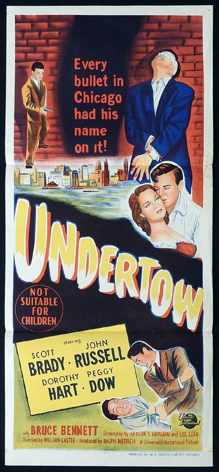 UNDERTOW Original Daybill Movie Poster Scott Brady John Russell Film Noir