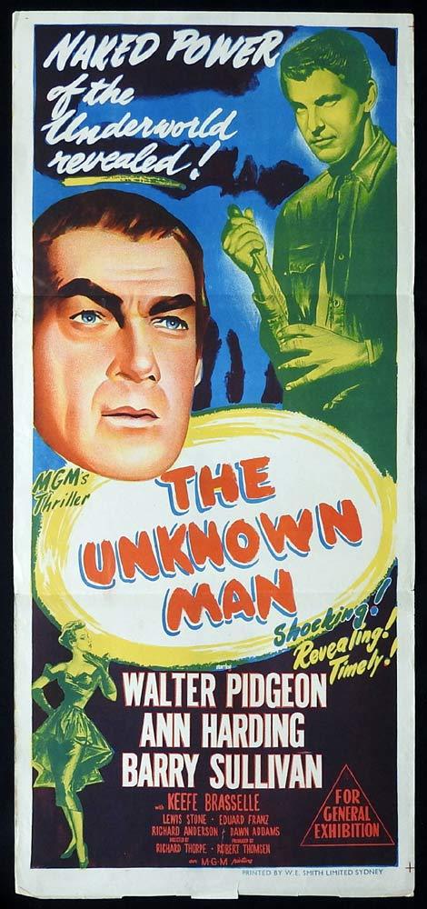 THE UNKNOWN MAN Original Daybill Movie Poster Walter Pidgeon Ann Harding