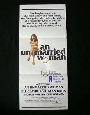 AN UNMARRIED WOMAN Daybill Movie Poster Alan Bates Jill Clayburgh