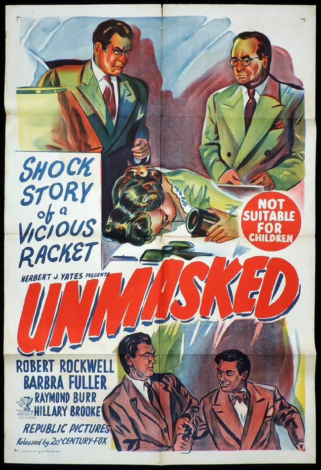 UNMASKED One Sheet Movie Poster Robert Rockwell Film Noir