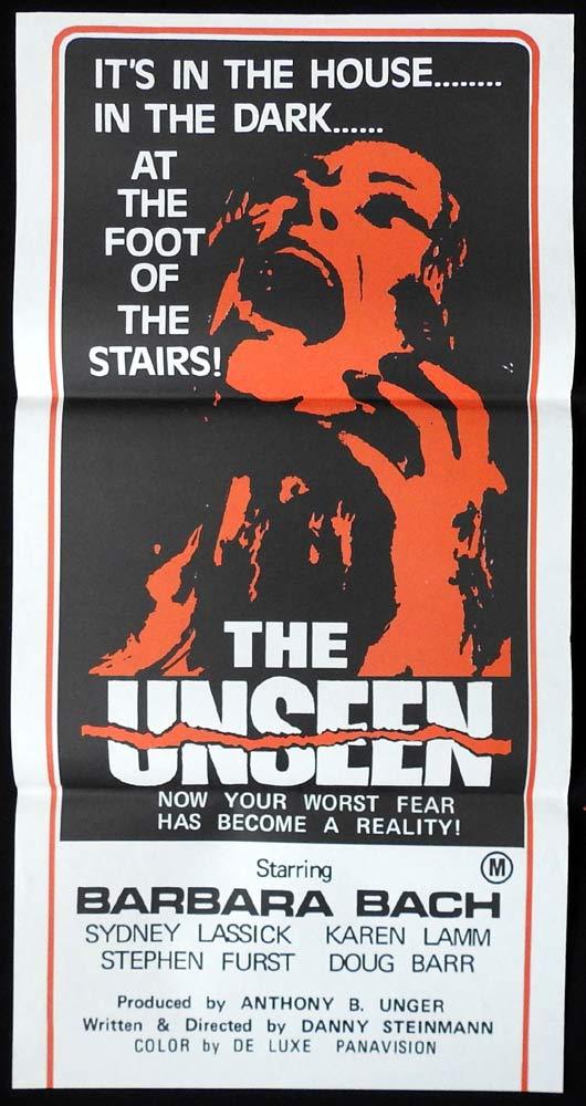 THE UNSEEN Original Daybill Movie poster Barbara Bach Horror Stephen Furst