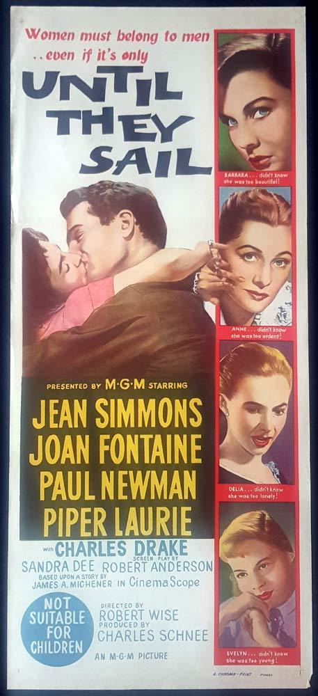 UNTIL THEY SAIL Original Daybill Movie Poster Joan Fontaine Jean Simmons
