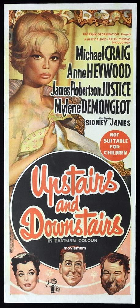 UPSTAIRS DOWNSTAIRS Original Daybill Movie Poster Michael Craig Anne Heywood