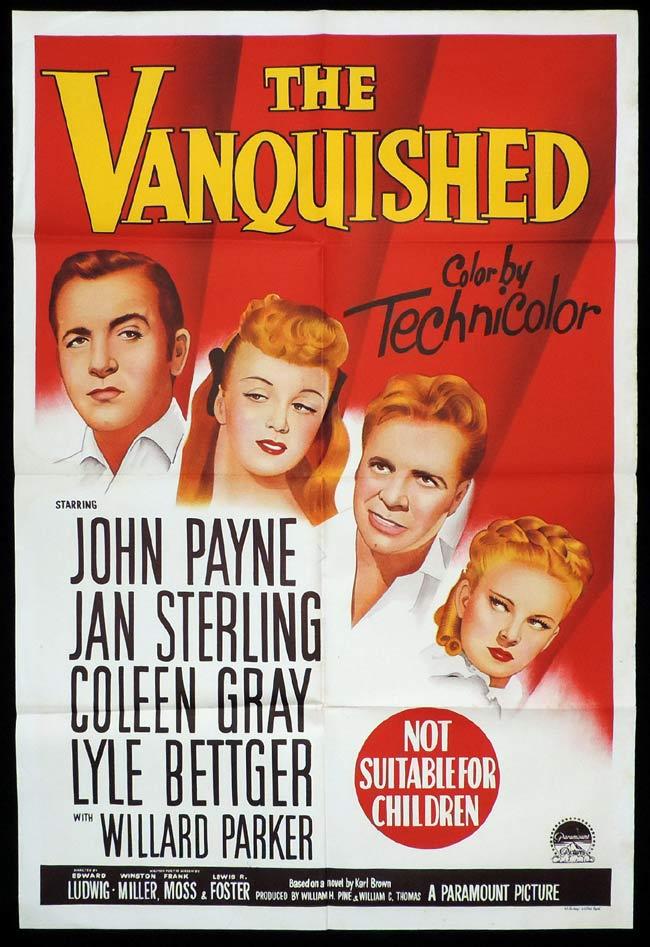 THE VANQUISHED Original One sheet Movie Poster JOHN PAYNE Jan Sterling