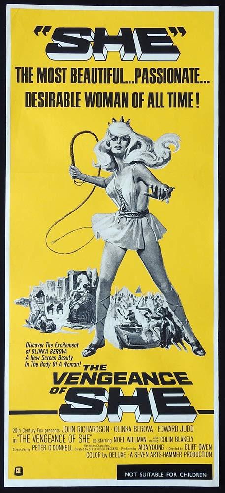 THE VENGEANCE OF SHE Original daybill Movie Poster Olinka Berova Hammer Horror