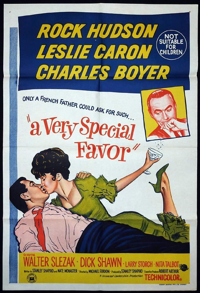 A VERY SPECIAL FAVOR Original ONE SHEET Movie poster Rock Hudson Leslie Caron