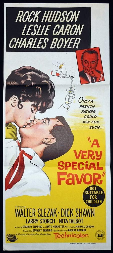 A VERY SPECIAL FAVOR Original Daybill Movie poster Rock Hudson Leslie Caron