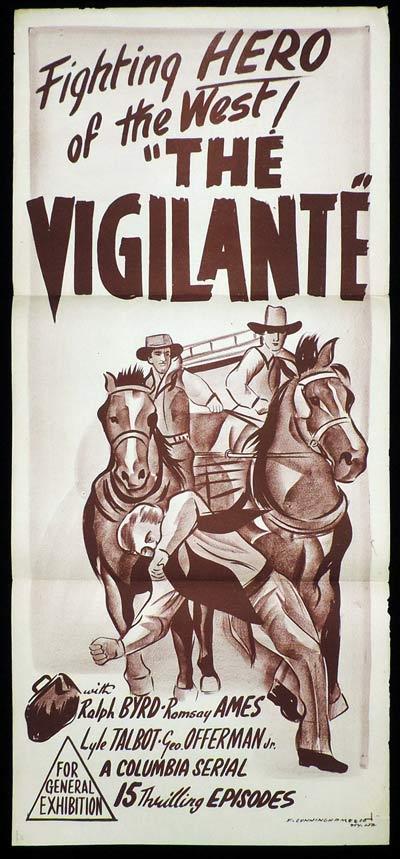 THE VIGILANTE Daybill Movie Poster Columbia Serial Ralph Byrd