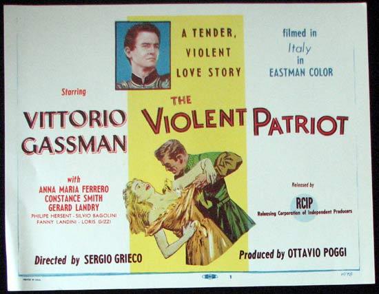 THE VIOLENT PATRIOT Title Lobby Card 1958 Vittorio Gassman