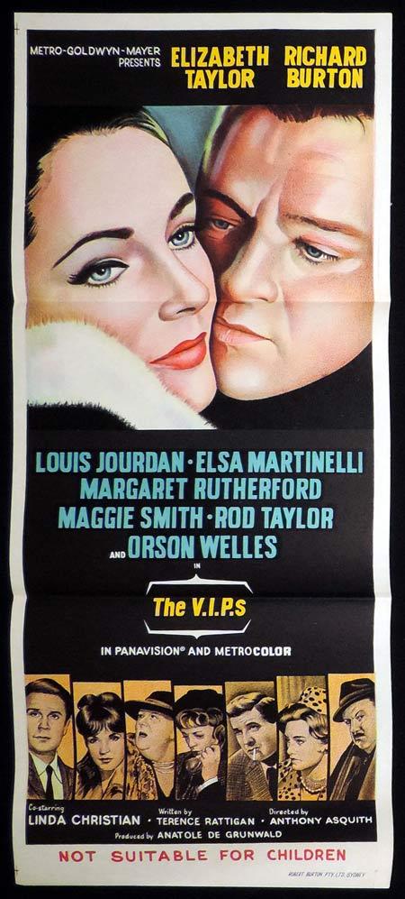 THE VIPS Original Daybill Movie Poster Richard Burton Elizabeth Taylor