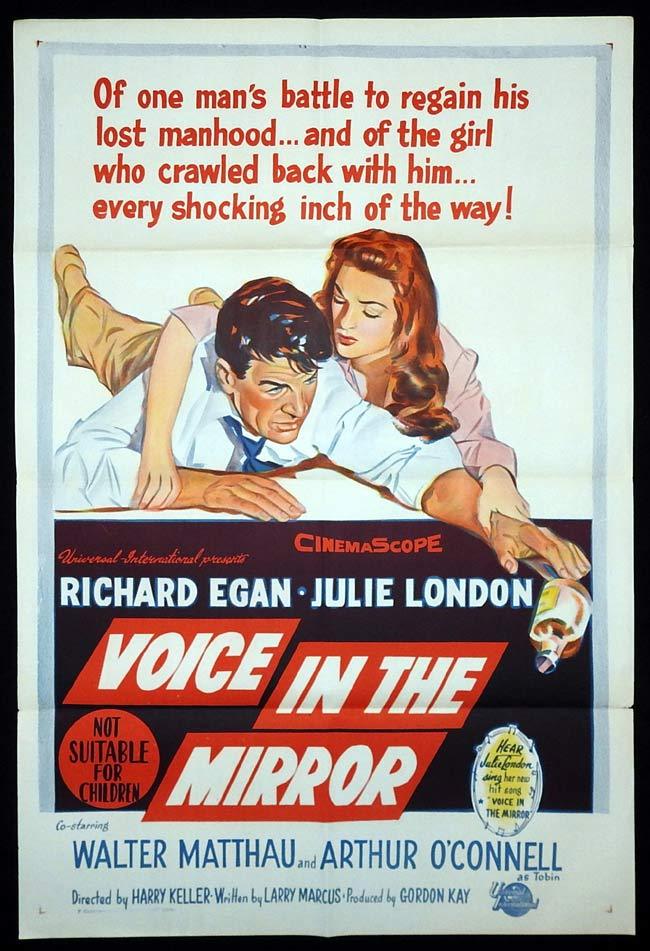 VOICE IN THE MIRROR Original One sheet Movie poster Richard Egan Julie London