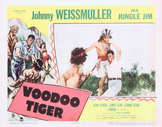 VOODOO TIGER 1952 Lobby Card 3 Jungle Jim Johnny Weissmuller