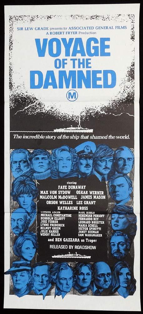 VOYAGE OF THE DAMNED Original Daybill Movie Poster Faye Dunaway Oskar Werner