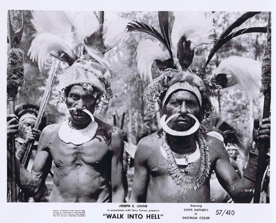 WALK INTO HELL Original Movie Still 4 New Guinea Tribesmen Walk Into Paradise