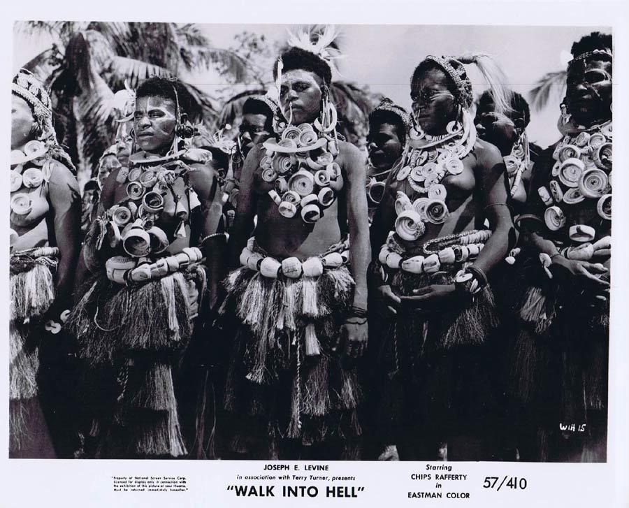 WALK INTO HELL Original Movie Still 5 New Guinea Tribesmen Walk Into Paradise