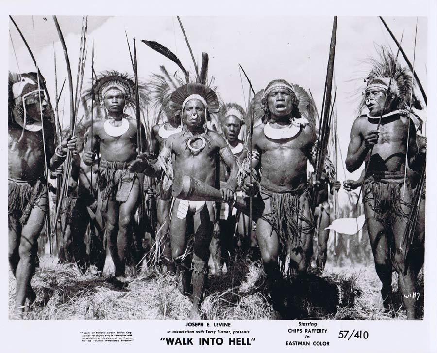 WALK INTO HELL Original Movie Still 13 New Guinea Tribesmen Walk Into Paradise