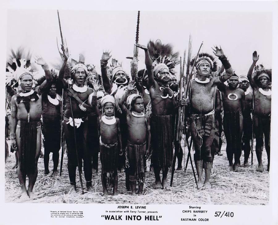 WALK INTO HELL Original Movie Still 15 New Guinea Tribesmen Walk Into Paradise