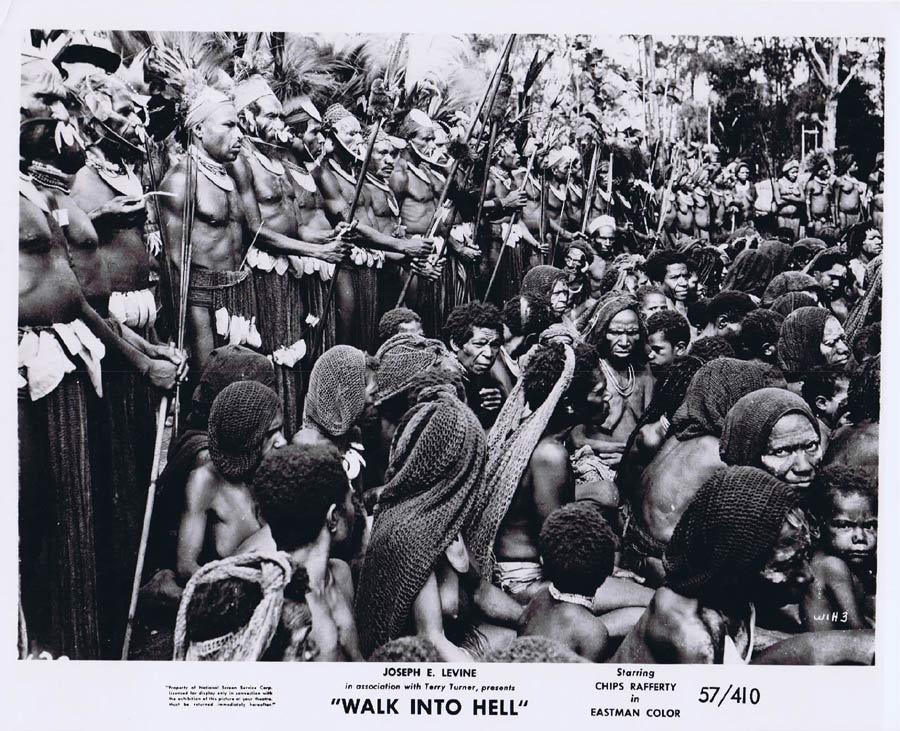 WALK INTO HELL Original Movie Still 17 New Guinea Tribesmen Walk Into Paradise