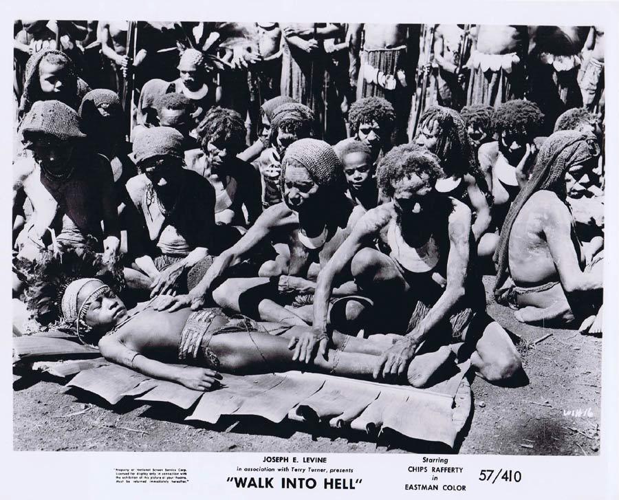 WALK INTO HELL Original Movie Still 20 New Guinea Tribesmen Walk Into Paradise