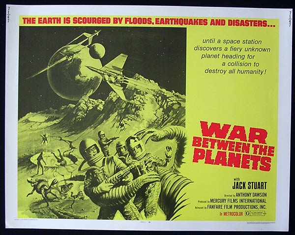 WAR BETWEEN THE PLANETS  Original US Half sheet Movie Poster Antonio Margheriti Sci Fi