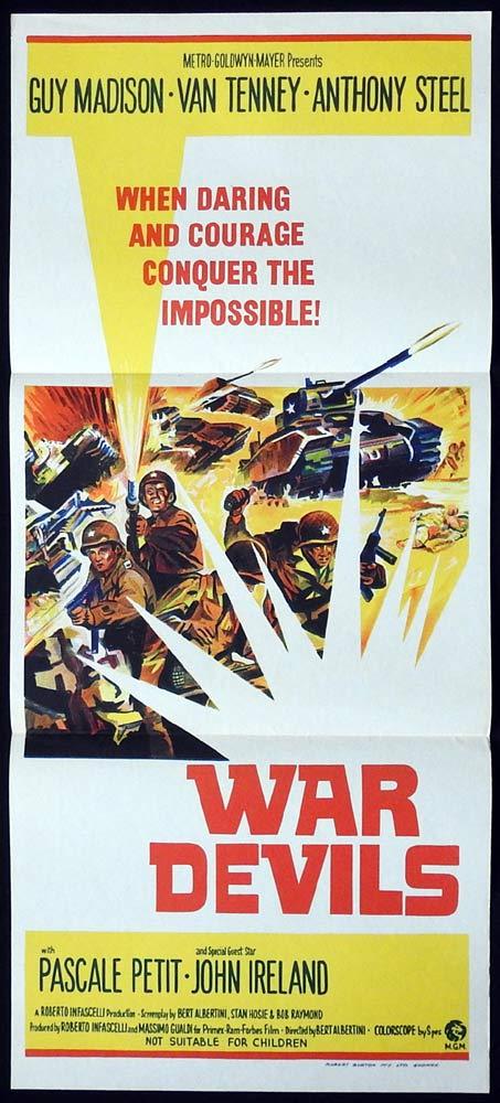 WAR DEVILS Original Daybill Movie Poster Guy Madison Anthony Steel