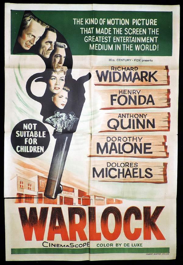 WARLOCK One Sheet Movie Poster Richard WIdmark