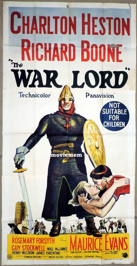 THE WAR LORD Original 3 Sheet Movie Poster Charlton Heston