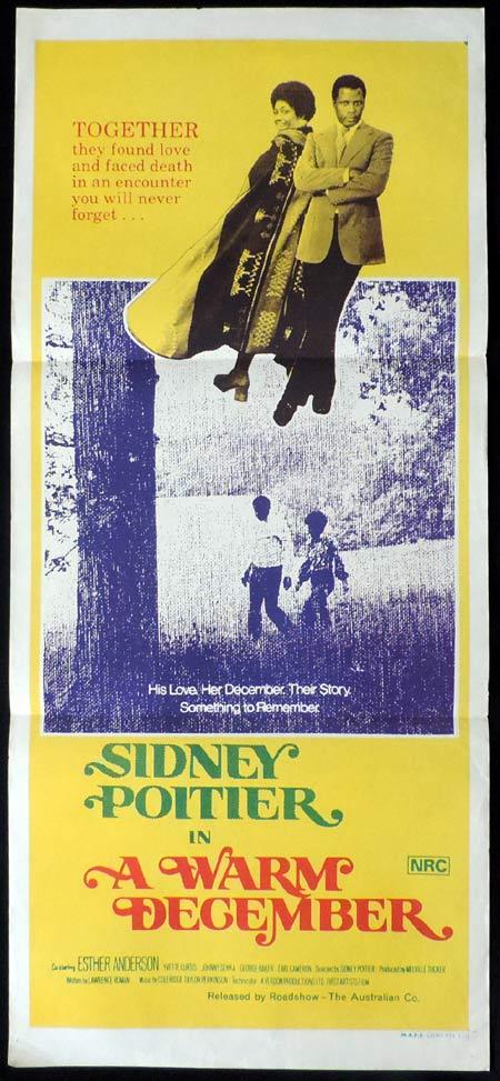 A WARM DECEMBER Original Daybill Movie Poster Sidney Poitier