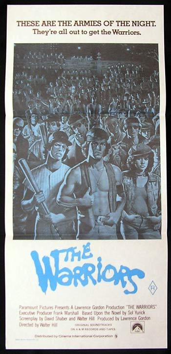 THE WARRIORS Original Blue Style daybill movie poster Walter Hill