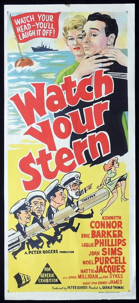 WATCH YOUR STERN Original Daybill Movie Poster Kenneth Connor Eric Barker Carry On