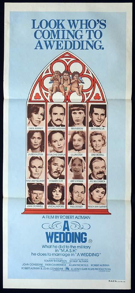 A WEDDING Original Daybill Movie Poster Robert Altman Carol Burnett