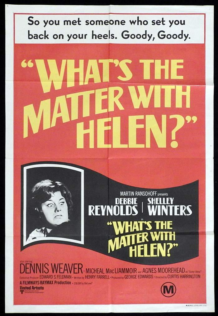 WHAT’S THE MATTER WITH HELEN Original One sheet Movie poster Debbie Reynolds Shelley Winters