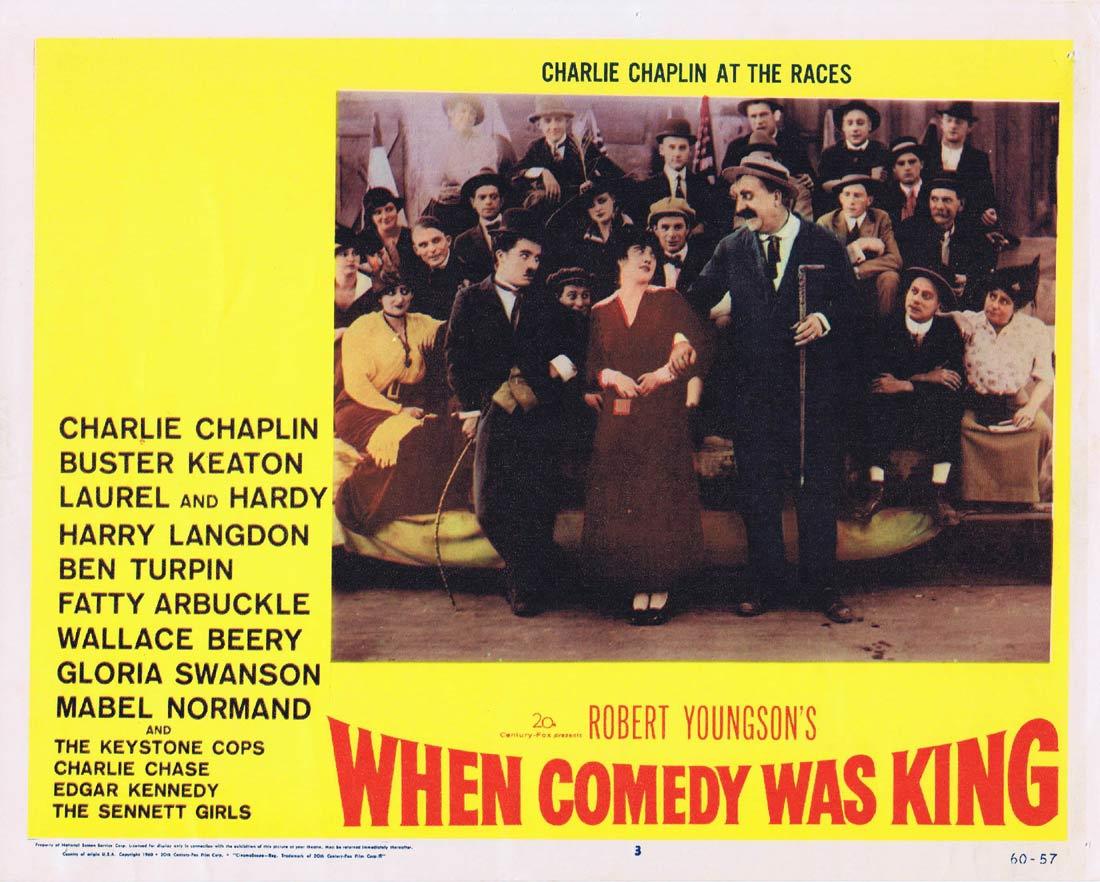 WHEN COMEDY WAS KING Lobby Card 3 Charles Chaplin Laurel and Hardy Buster Keaton