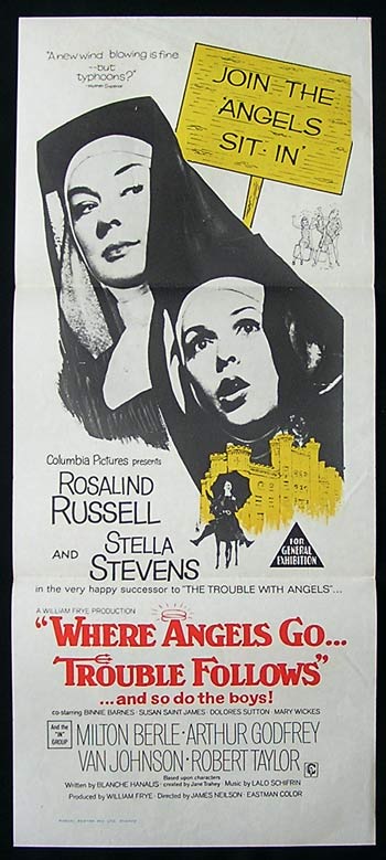 WHERE ANGELS GO TROUBLE FOLLOWS Original Daybill Movie Poster Rosalind Russell Stella Stevens