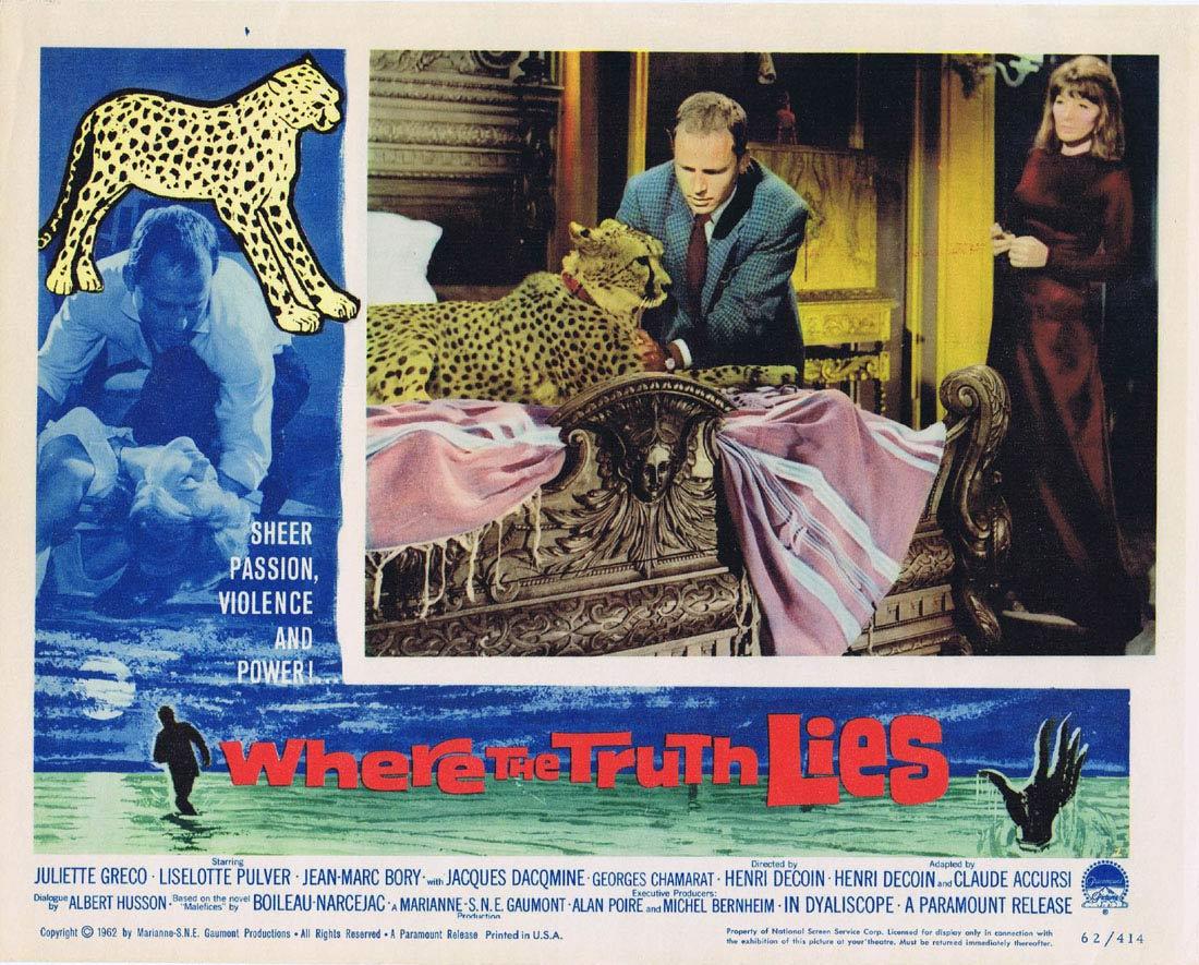 WHERE THE TRUTH LIES Lobby Card 2 Maléfices Juliet Greco Leopard