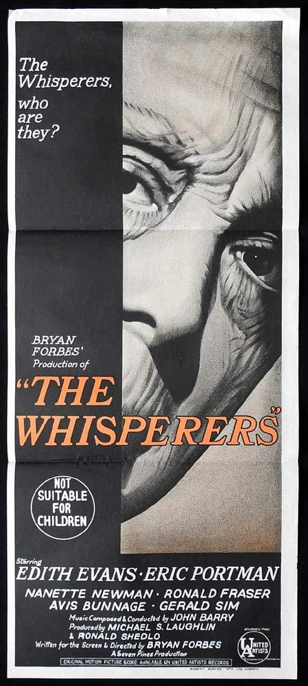THE WHISPERERS Daybill Movie Poster Edith Evans Eric Portman