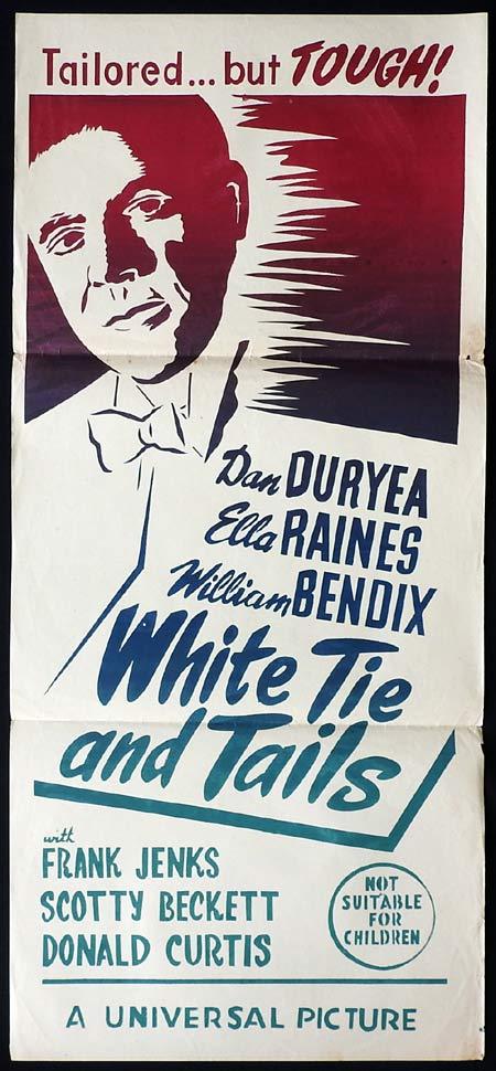 WHITE TIE AND TAILS Original Daybill Movie Poster Dan Duryea Ella Raines 50sr