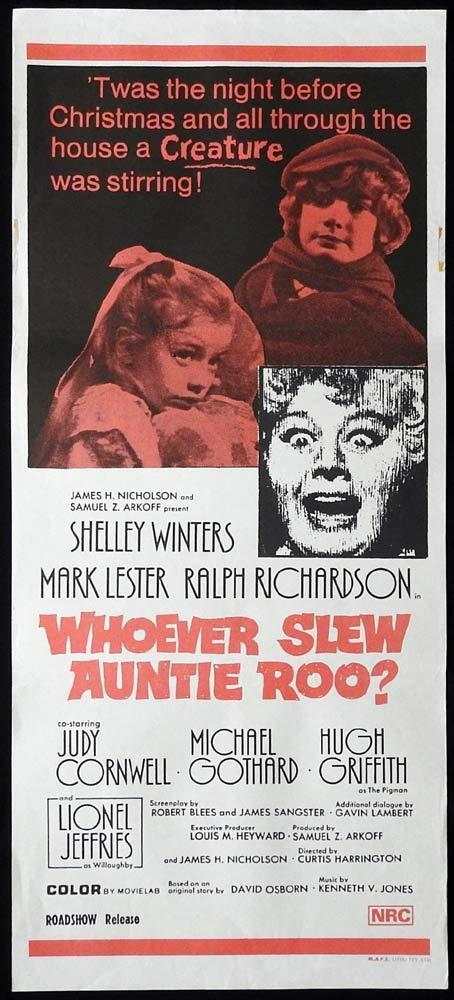 WHOEVER SLEW AUNTIE ROO Original Daybill Movie Poster Shelley WInters Horror