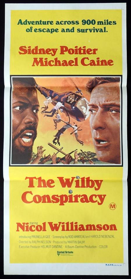 THE WILBY CONSPIRACY LISTING Original Daybill Movie Poster Michael Caine Sidney Poitier Nicol Williamson