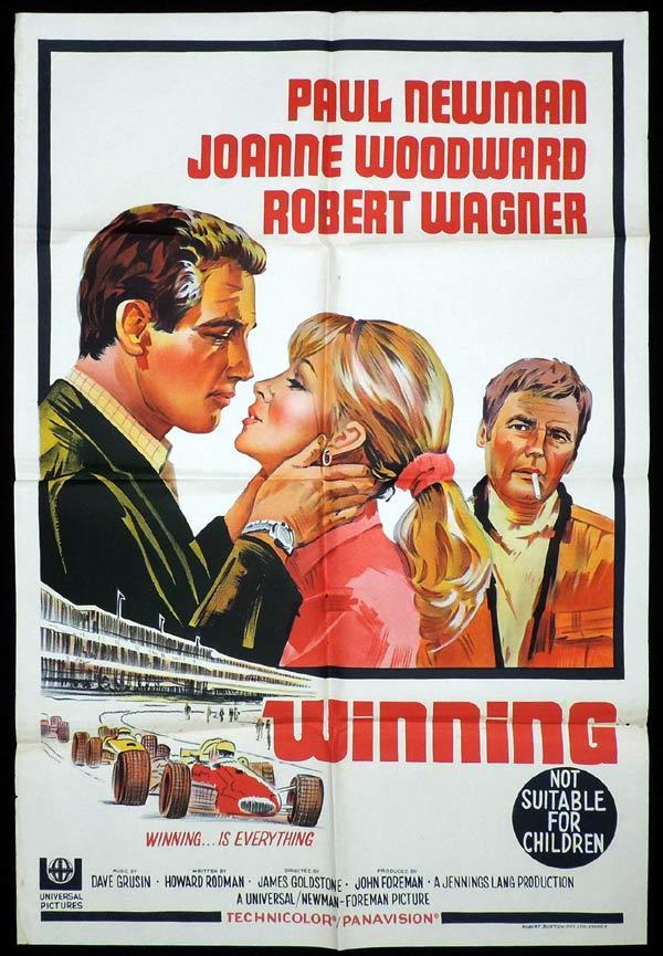 WINNING One Sheet Movie Poster Paul Newman Robert Wagner Motor Racing