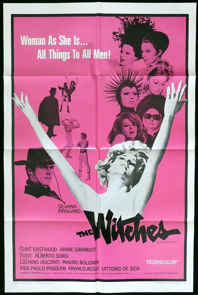 THE WITCHES Original One sheet Movie poster Silvana Mangano Clint Eastwood