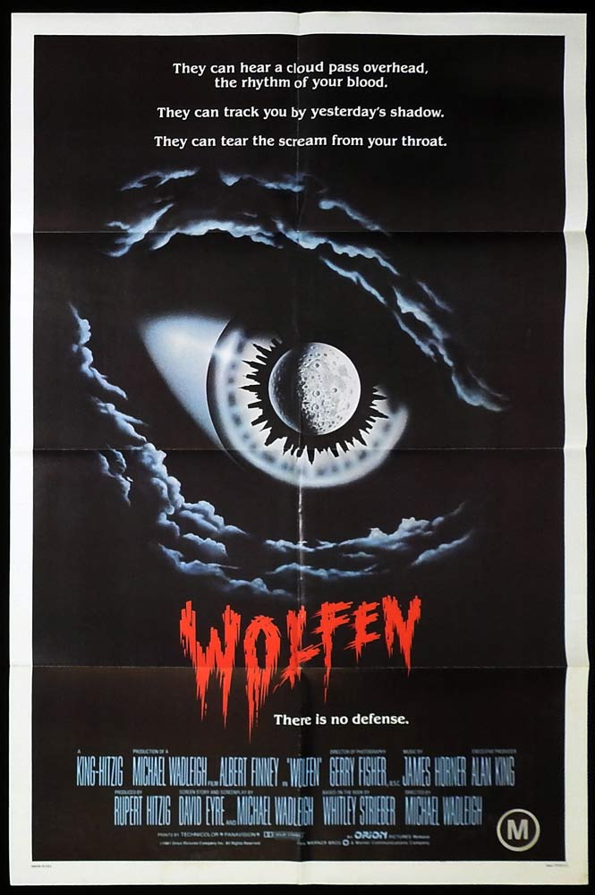 WOLFEN Original US One Sheet Movie Poster Horror Albert Finney Diane Venora