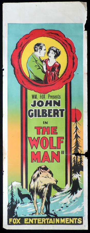 THE WOLF MAN Long daybill Movie Poster 1924 John Gilbert Norma Shearer