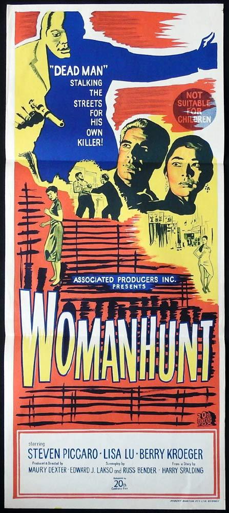 WOMANHUNT Original Daybill Movie Poster Steve Peck Lisa Lu