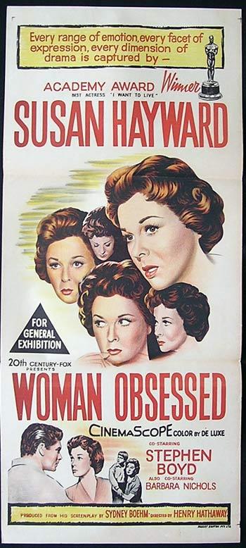 A WOMAN OBSESSED ’59 Susan Hayward Movie poster