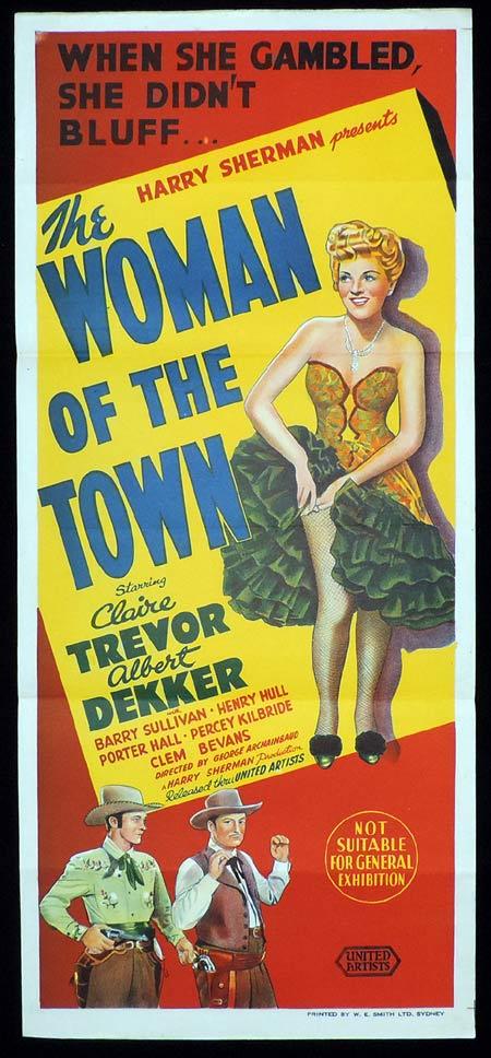 THE WOMAN OF THE TOWN Original Daybill Movie Poster Claire Trevor Gambling