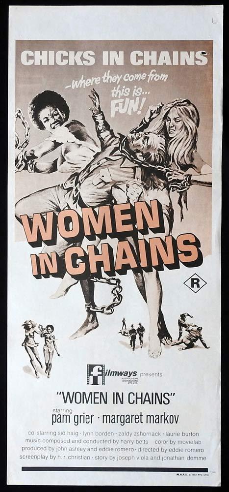 WOMEN IN CHAINS Black Mama White Mama Original Daybill Movie Poster Pam Grier