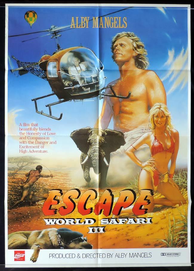 ESCAPE WORLD SAFARI III Australian One sheet Movie poster Alby Mangels Judy Green 3